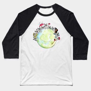 Happy Ragdoll Cat Planet Baseball T-Shirt